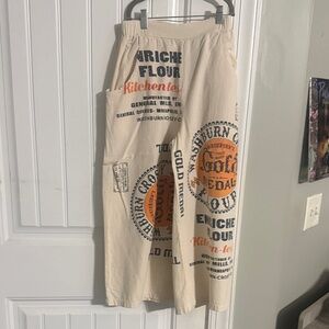 Vintage Style Flour Sack Wide Leg Pants